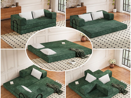 3 Seat Folding Floor Couch & King Size Bed Mattress