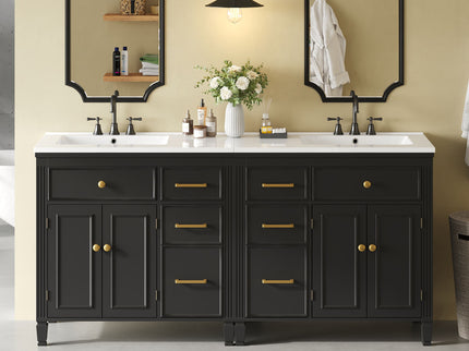 2 Piece Freestanding Bathroom Vanity Set With Sink Top, Reversible Dual Layout
