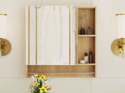 Bathroom Mirror Medicine Cabinet Wall Mounted With Shelves