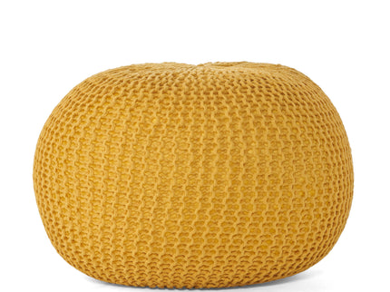 Bordeaux - Knitted Round Pouf, Versatile Ottoman And Floor Cushion