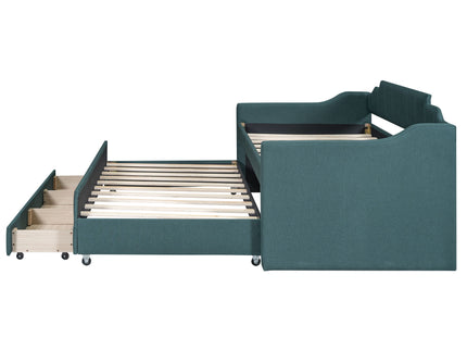 Upholstered Simple Design Daybed With Trundle And 3 Drawers