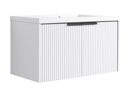 Contemporary Wall Mounted Bathroom Vanity With Resin Double Sink