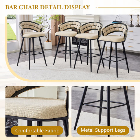 Bar Stools, Kitchen Island Counter Height Stools (Set of 2)