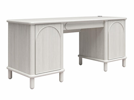 Selena - Double Pedestal Desk - Rustic White