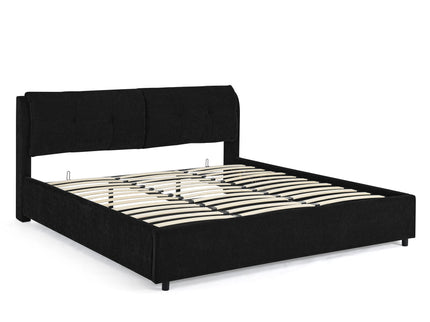 Storage Upholstered Hydraulic Platform Bed With Integrated Headboard