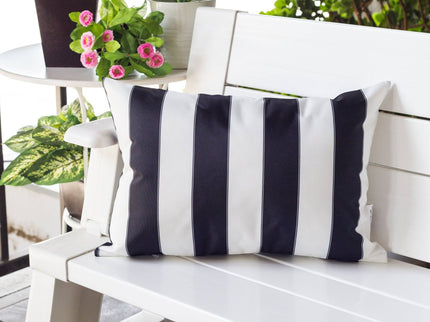 Horizon - Stripe Pillow Outdoor & Indoor - Black