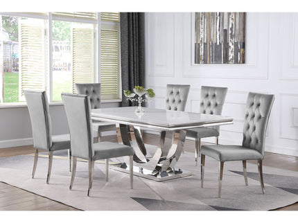 Kerw - 7 Piece Rectangular Dining Table Set - Gray