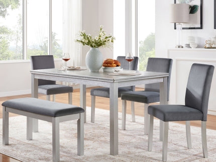 Dining Table Set, Table With A Rectangular Table And Upholstered Chairs