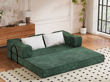 3 Seat Folding Floor Couch & King Size Bed Mattress
