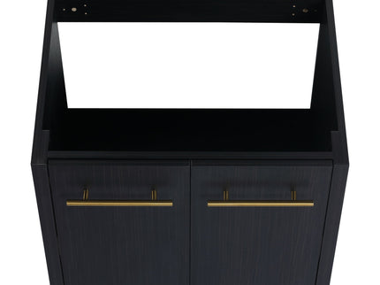 Modern Wall Mounted Bathroom Vanity With Thick Edge Resin Sink And Storage Rack