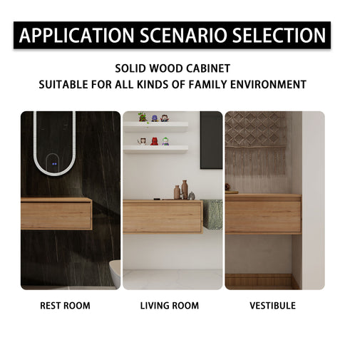 30" Wall Mounted Mirror Cabinet With And Frame, Storage Vanity For Bathroom - Imitative Oak