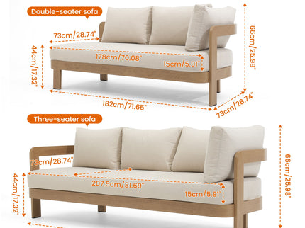 Outdoor Patio Sectional Sofa Set - Oak