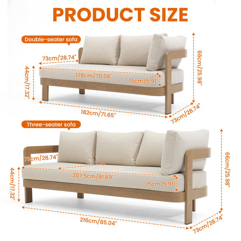 Outdoor Patio Sectional Sofa Set - Oak