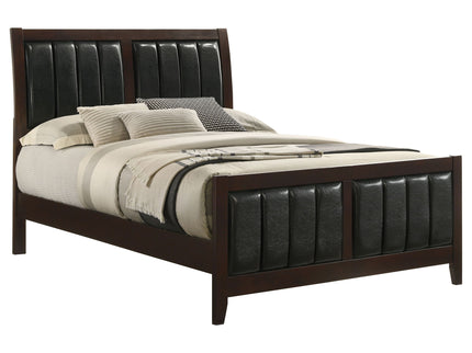 Full Panel Bed With Tufted Headboard Frame - Brown