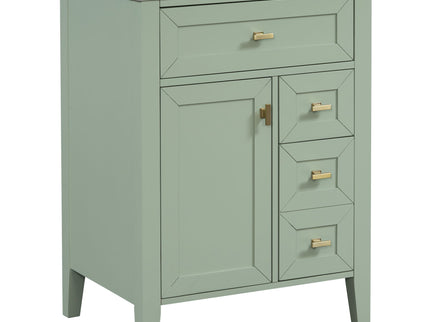 Bathroom Vanity With Sink, 3 Drawers & Cabinet With 2 Tier Door Storage Rack, Soft Close Doors & Drawers