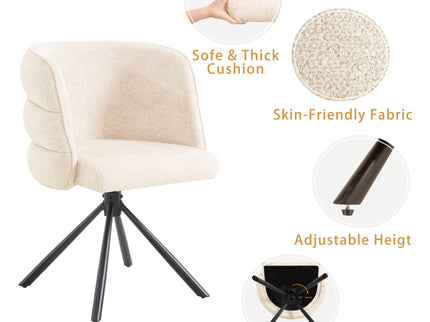 270 Degree Swivel Upholstered Desk Chairs (Set of 2)