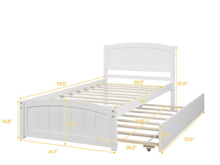 Platform Bed & Headboard, Footboard And Wood Slat Support