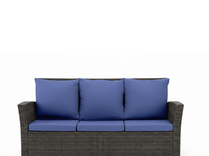 All-Weather Wicker 3 Seat Patio Sofa With Thick Cushions