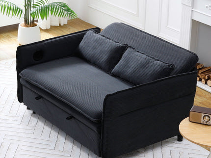 Modern Fabric Multi-Functional Sofa Bed With Adjustable Armrests And Backrests