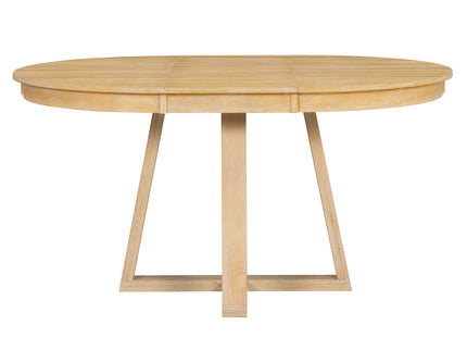 Dining Set With Leaf Round Table And 4 Upholstered Chairs