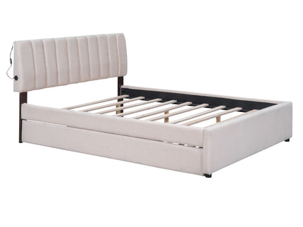 Upholstered Platform Bed With Trundle