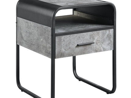 Raziela - End Table With Drawer - Black / Gray