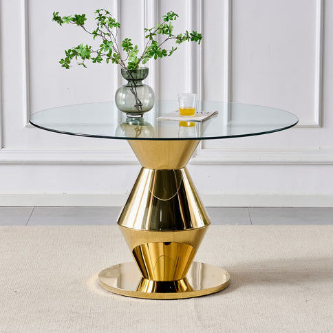 Round Dining Table - Gold