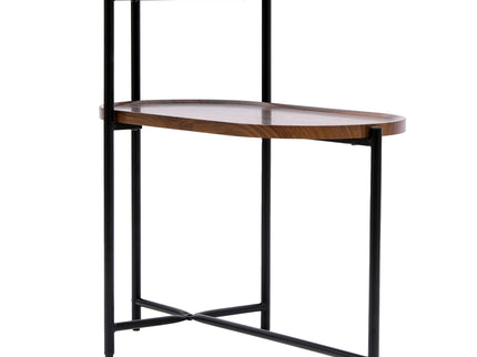 Round Coffee Table With Storage Tray 2 Tier Oval End Tables Wooden Small Side Table For Living Room