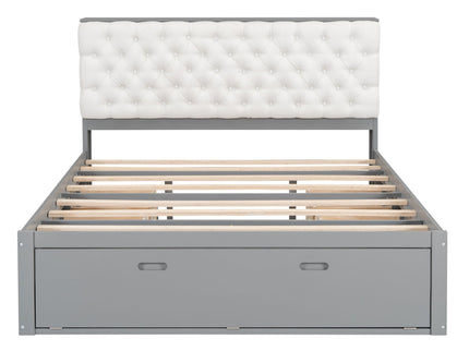 Platform Bed With Storage Headboard, Shoe Rack And 4 Drawers