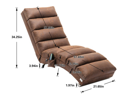 Massage Chaise Lounge Indoor With Remote Control, Ergonomic Electric Massage Lounger