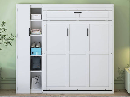 Murphy Wall Bed With Shelves, Wardrobe And LED Lights
