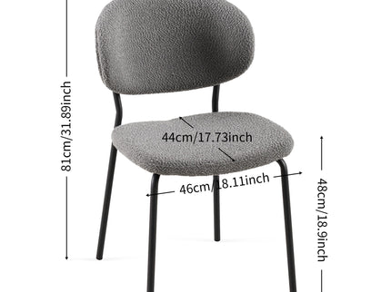 Boucle Dining Chairs, Dining Chairs With Metal Legs For Dining Room, Kitchen, Living Room