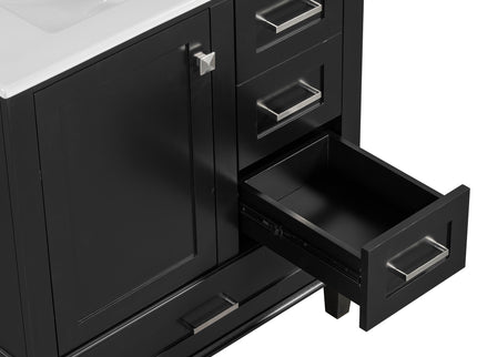 Bathroom Vanity, Modern Bathroom Cabinet With Sink Combo Set, Bathroom Storage Cabinet With A Soft Closing Door And 3 Drawers, Solid Wood Frame