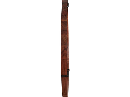 Hausen - Mid-Century Modern Round Accent Wall Mirror - Brown Walnut