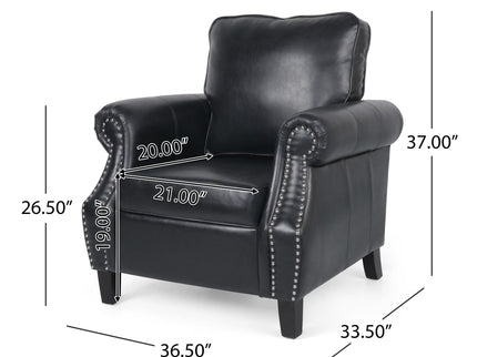 Contemporary Club Chair With Nailhead Trim And Rolled Armrests