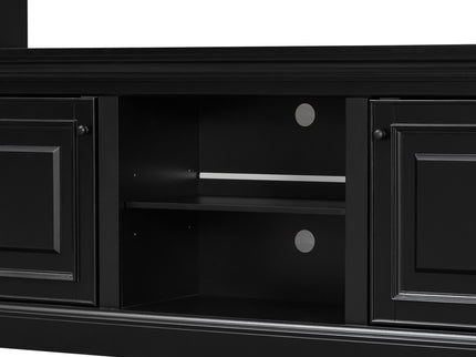 TV Stand With Hutch, Large Entertainment Center With Adjustable Shelves