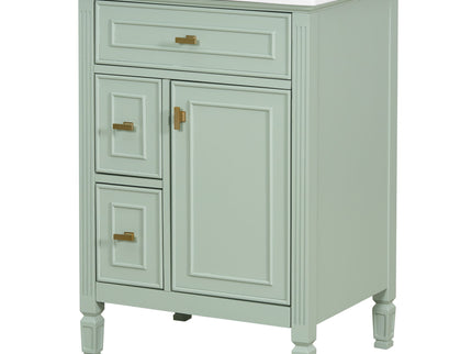 Modern Bathroom Vanity With Sink, Flip Drawer, 2 Drawers, Adjustable Shelf