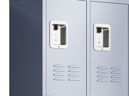 9 Door Lockers With Lock For Storage In Office, School, Gym, And Bedroom - Gray
