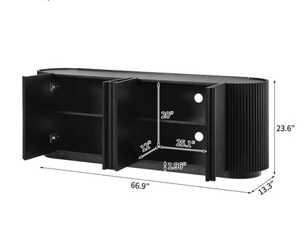 TV Stand With Fluted Tambour Style Door