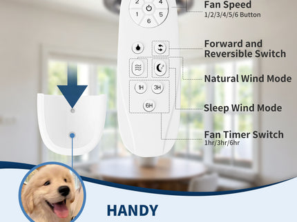 Flush Mount Ceiling Fan With Lights, Low Profile Fandelier With E12 Sockets, Reversible DC Motor, 6 Speeds - Black