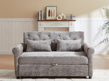 Loveseat Sofa Bed, Pull - Out Couch Sleeper & 2 Pillows