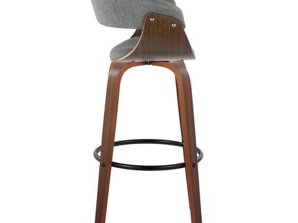 Vintage Mod - Mid Century Modern Fixed Height Barstool With Swivel & Round Footrest (Set of 2)