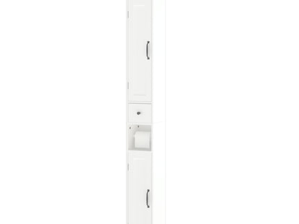 Slim Tall Bathroom Storage Cabinet With Adjustable Shelves, 2 Doors Freestanding Cabinet - White