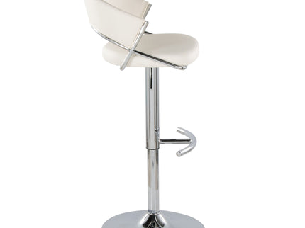 Jie - Contemporary Adjustable Barstool With Swivel & Rounded T Footrest (Set of 2)