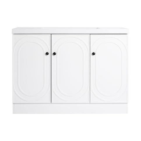 Contemporary Freestanding Bathroom Vanity With Resin Sink & Soft-Close Cabinet Doors