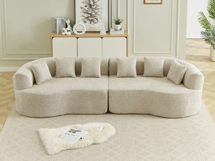 Curved Sectional Sofa With 6 Pillows