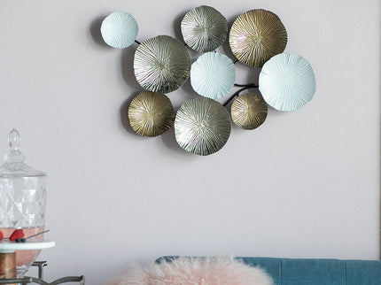 Contemporary Metal Wall Decor Accent - Golden / White