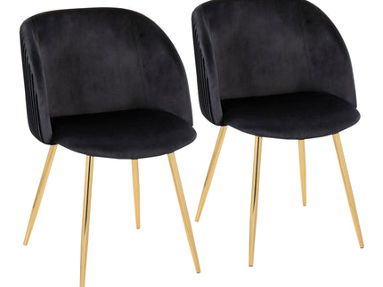 Fran - Pleated Waves Contemporary Chair (Set of 2)
