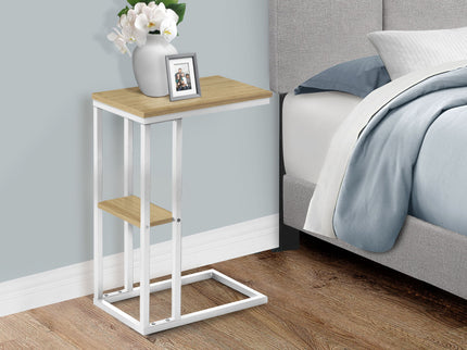 Accent Table, C - Shaped, Marble Look Contemporary & Modern Convenient Design