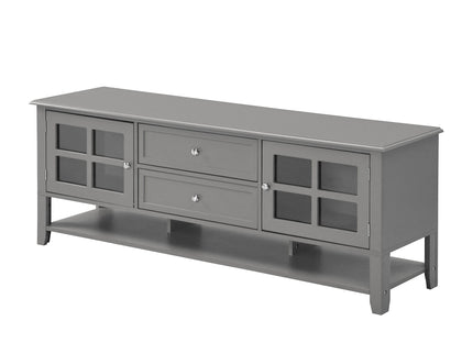 TV Stand, Entertainment Center With Dual Drawers And Hidden Storage, Cabinet With Soft Closing Doors And Sleek Panel Design
